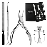 Profession 4PCS Ingrown Toenail Kit, Premium Stainless Steel Pedicure Tools Surgical Grade Nail File Clipper Lifter Corrector with Portable Box