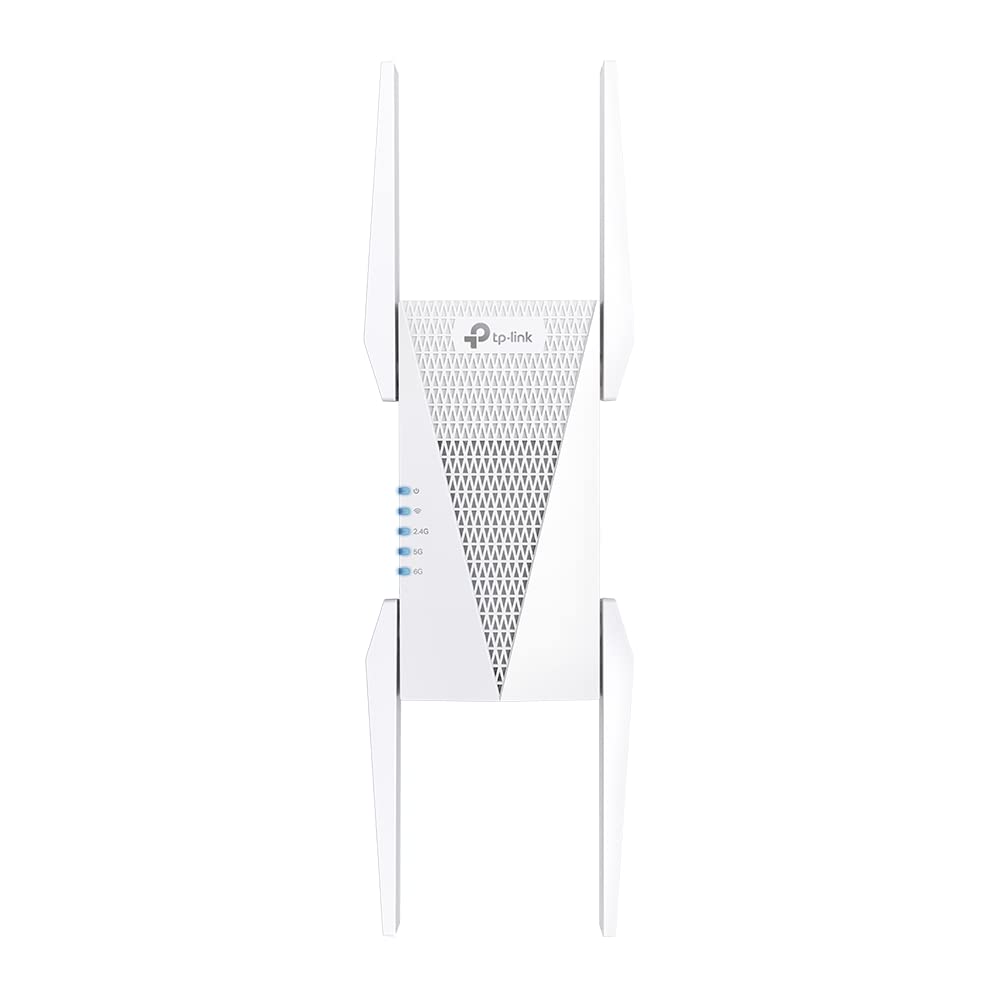 TP-Link RE815XE WiFi 6E WLAN Verstärker Repeater AXE5400, 160-MHz-Kanal, Tri-Band, WPA3, empfohlen für die Verwendung mit WiFi 6E Router