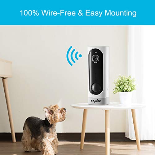 SANNCE Battery Security Camera, Wireless Rechargeable Home IP Camera with PIR Motion Detection, Two-Way Audio, Smart IR Night Vision, Support 128GB TF Card, APP Alarm Push