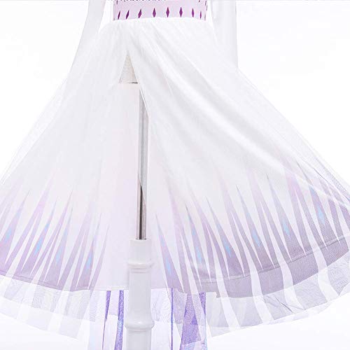 YOJOJOCO Princess Costume Halloween Girls\' Dresses Birthday Party Dress Up Clothes for Little Girls Toddlers (7Y - 8Y, White+Purple)
