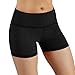 ODODOS Power Flex Yoga Short Tummy Control Workout Running Athletic Non See-Through Yoga Shorts with Hidden Pocket,Black,Medium