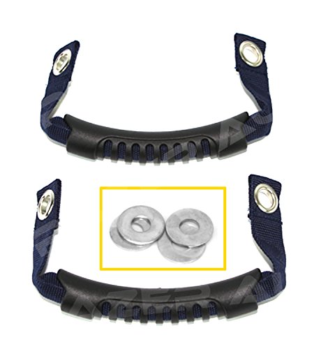 Razer AutoBlue Windshield Pillar Rear Side Grab Handle - Pair for 07-17 Jeep JK Wrangler Rubicon