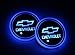 2pcs LED Car Cup Holder Lights for Chevrolet, 7 Colors Changing USB Charging Mat Luminescent Cup Pad, LED Interior Atmosphere Lamp