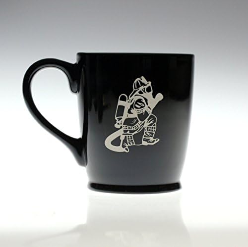 Fireman Etched on Ceramic Coffee Mug | Engraved Firefighter Gift