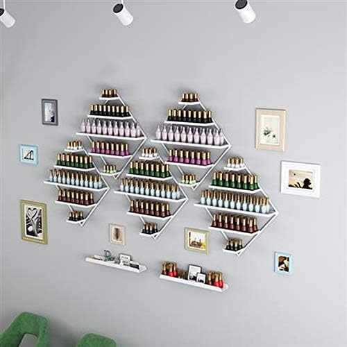 壁に取り付けられたマニキュアの陳列台 金属製マニキュア保管オーガナイザー サロンウォールアートポリッシュスタンド 香水と化粧品棚のディスプレイ ホーム サロンビジネススパ用 Zddab