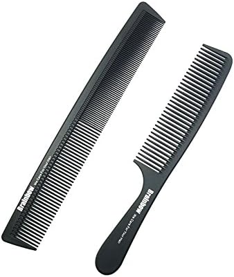 2pc Hair Combs Anti-static Carbon Hair Brushes Pro Salon Hair Styling Tools Hairdressing Hair Care Barbers Handle Brush