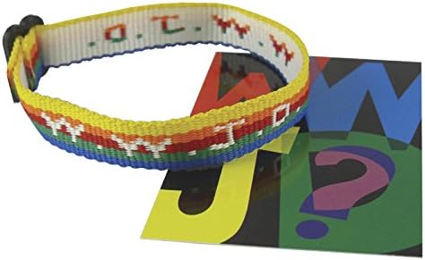 Bracelet-WWJD-Woven Rainbow (Pack Of 25)