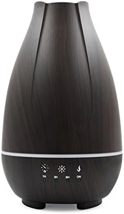 500ml Ultrasonic Essential Oil Diffuser - Touch Switch Cool Mist Humidifier for Whole House Office Bedroom Bathroom (16-20h Wood Grain)