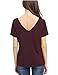 Haola Women's Summer Cross Front Tops Deep V Neck Casual Teen Girls Tees T Shirts L WineRed