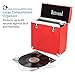 Retround Vintage Retro Vinyl Leather Record Holder Case, LP Storage Carrying Case for 78 RPM, 45 RPM, 33 RPM, Collections Storage Organizer Display Box-12 Inch (Red)