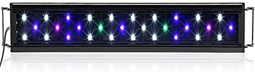 NCFAQUA Full Spectrum LED Aquarium Lighting Super Bright RGB LED with Extendable Brackets for 30-55cm Fish Tank Coral Reef Water Plants
