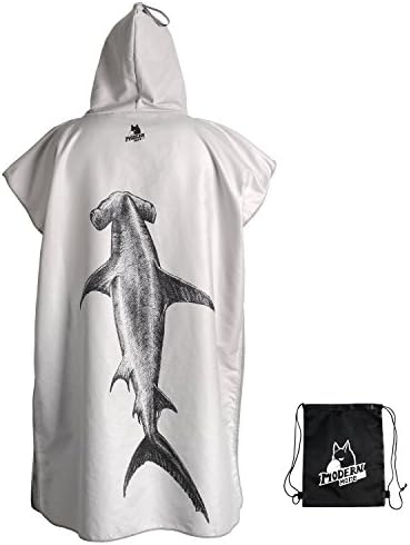 Modern More Surf Poncho Changing Towel Robe Hood Artist Design Pattern Diver Surfer Swimmer One Size Fit All 110×80cm