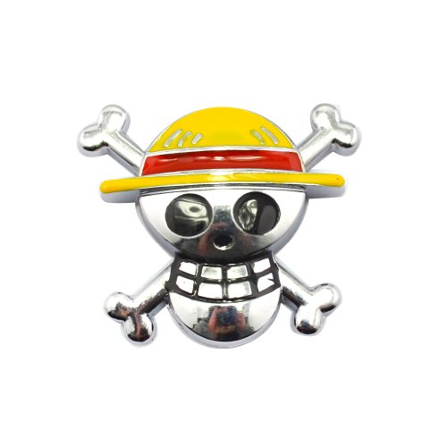 Focalmotors A0801145 Car Chrome Luffy One Piece 3D Skull Emblem Badge Truck Auto Motor Sticker Decals