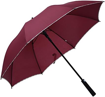 FiveMax 54 Inch Long Big Windproof Auto Open Umbrella - Wine