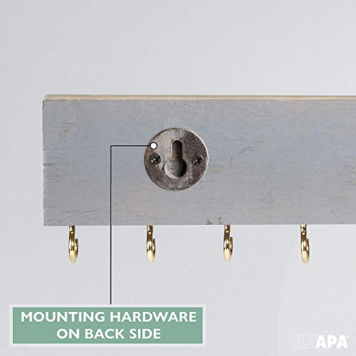 image for Ilyapa Wall Mounted Jewelry Organizer, Rustic Gray Wood - Earring, Bra