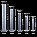 JPSOR 5 Pcs Clear Plastic Graduated Cylinder, 10, 25, 50, 100, 250ml, with 2 Plastic Beakers & 1 Cylinder Brush