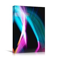 Canvas Wall Art Assorted Lights Abstract Abstract Colorful Hallway Industrial Lights Mixed Media Multicolor Neon - 12x18 inches