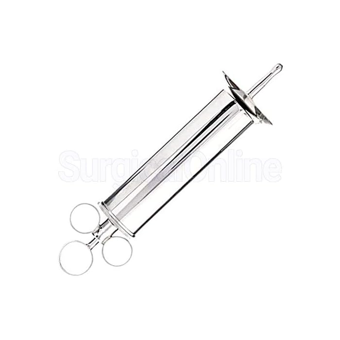 Ear Wax Removal Syringe 4 OZ - Brass with Chrome Finish Ideal for Household, EMT, Firefighter, Police, Medical Student…