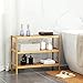 SONGMICS 3-Tier Bamboo Shoe Rack Bench, Shoe Organizer, Utility Storage Shelf Rack, Storage Shelf, 3-Shelf Shelving Unit, for Entryway Hallway Bathroom Living Room and Corridor, Natural UBCB03NL