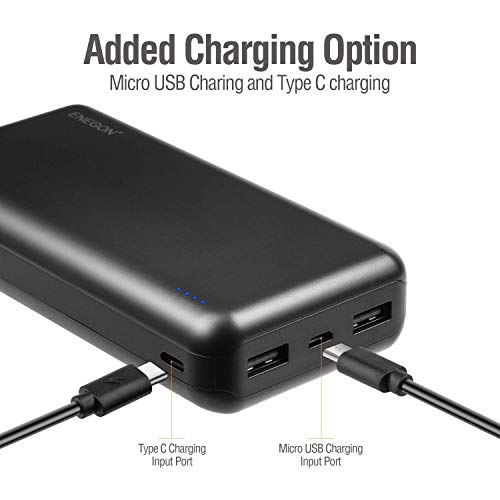 ENEGON Portable Power Bank 20000 mAh, de telefoonoplader Batterij met USB C-ingang en dubbele USB-uitgang voor iPhone… - Afbeelding 4