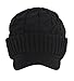 Newsboy Cable Knitted Hat with Visor Bill Winter Warm Hat for Women in Black, Charcoal, Dark Brown, Hot Pink, Red, White (Black)