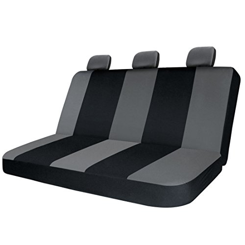 Copap 8pcs Car Seat Covers Black & Gray Universal Fit for Trucks, SUVS & Vans w/Storage Bag Airbag Compatible Detachable Headrest