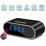 Hidden Cameras, Latest 1080P WiFi Spy Camera Clock with 157 Angle, Wireless IP Surveillance Camera with Night Vision/Motion Detection/Loop Recording, Nanny Cam for Home Security Monitoring
