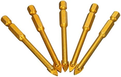 5pcs 6mm Hex Shank Spear Point Head Drill Bits Set for Ceramic Porcelain Marble Glass Tile