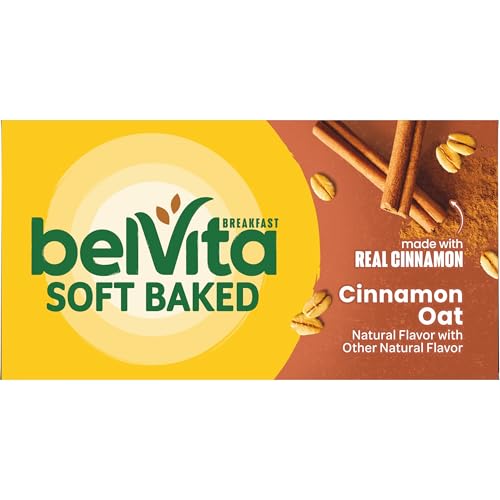 BELVITA SOFT BAKED BREAKFAST BARS, CINNAMON OAT, 5 PACKS (1 BISCUIT PER PACK)