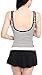 MiYang Women's 1 Piece Stripes Skirted Slim Swimsuit Bathing Swimwear, Black, M