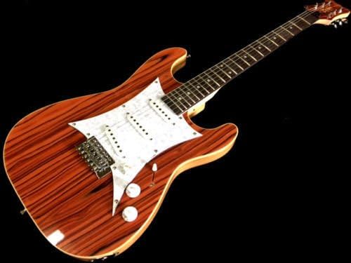 SOLID BODY LIGHTWEIGHT COCOBOLO TOP RETRO STRAT ELECTRIC GUITAR BURL MAPLE
