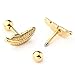 Jovivi 2pc Stainless Steel Barbell Feather Cartilage Helix Stud Earrings 16 Gauge 5/16