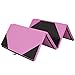 Best Choice Products 10ft 4-Panel Foam Folding Exercise Gym Mat for Gymnastics, Aerobics, Yoga w/ Handles, Pink/Black
