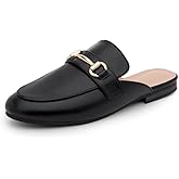 Shoe Land Mules for Women – Slip-On Mules & Flats Shoes with Buckle, Closed Round Toe | Backless Loafers, Business Dress Slides & Casual Comfortable Work Shoes