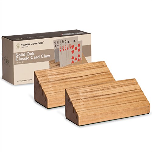 Solid Oak Wood Playing Card Holder / Rack / Organizer - Set of 2