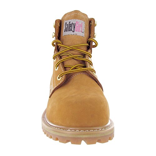 Safety Girl GS003-Tan-8.5M Steel Toe Work Boots - Tan - 8.5M, English, Capacity, Volume, Leather, 8.5M, Tan ()