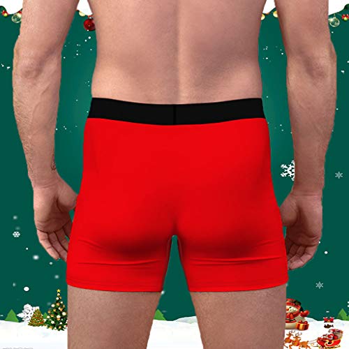 WYILIY Men\'s Christmas Print Slim Breathable Sports Underwear Long Flat Pants Briefs Mens Underwear Men Pack Soft Open Fly Underwear