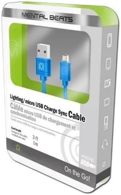 Mental Beats 570 Mental Beats Micro USB Cable44; Blue