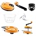 MIGECON Kitchen Manual Food Processor Meat Mincer Vegetable Chopper with Hand Crank and 3 Blades Orange Color