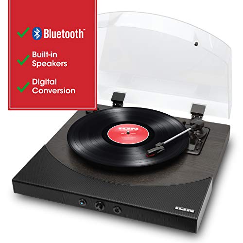 ION Audio Premier LP – Wireless Bluetooth Turntable/Vinyl Record Player with Speakers, USB Conversion, RCA & Headphone Outputs – Black Finish (PREMIERLPBKXCA)