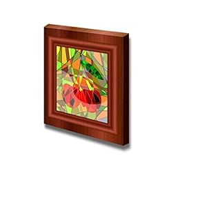 Many Colored Background Variation: Wood and Stained Glass Wall Decor