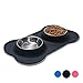 Small Dog Bowls Set of 2 Stainless Steel Bowls with Non-Skid & No Spill Silicone Black Stand for Small Dogs Cats Puppy & Collapsible Travel Pet Bowl