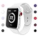 SIRUIBO Band for Apple Watch 38mm, Soft Silicone Sport Strap Replacement Bracelet Wristband for Apple Watch Series 3, Series 2, Series 1, Nike+, Edition, White S/M Size
