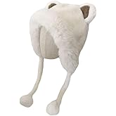 WITHMOONS Fluffy Animal Ear Beanie Fleece Lining Earflap Cap Winter Knit Hat YZ70225