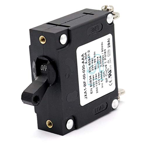 ZOOKOTO 30A 80V DC/AC Single Pole Hydraulic Magnetic Circuit Breakers with Manual ON/Off Toggle Reset Switch