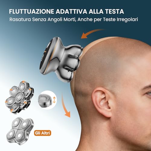 MAXGROOM PRO 7D Shaver Head Bald 2 Speeds 7500RPM & 8800RPM, 2026 Electric Shaver Men's Hair Shaver for Men Absolute Zero Hair, Shaver Hair, Gift for Dad and Husband (Silver)