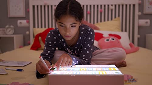 Pink Cinema Light Box with 400 Letters, Emojis, 2 Markers - BONNYCO | Led Light Box Home Office & Room Decor | Cinema Led Sign Letters Board Gifts for Women and Girls Christmas Birthdays | Pink Decor