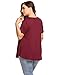 Zeagoo Womens Plus Size Tunic Tops Criss Cross V Neck Short Sleeve T Shirt Casual Tops Wine Red 3X