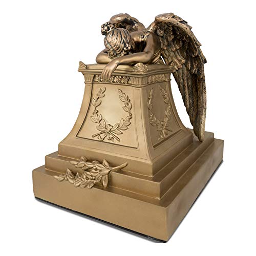 Angelo Triste Polyresin Memorial Urn for Adults - Extra Large - Holds Up to 220 Cubic Inches of Ashes - Golden Bronze Cremation Urn for Ashes - Engraving Sold Separately - Thumbnail 5