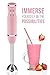 Chefman Immersion Stick Blender Includes Stainless Steel Shaft & Blades Powerful Ice Crushing 2-Speed Control One Hand Mixer, Soft Touch Grip, Pastel Pink
